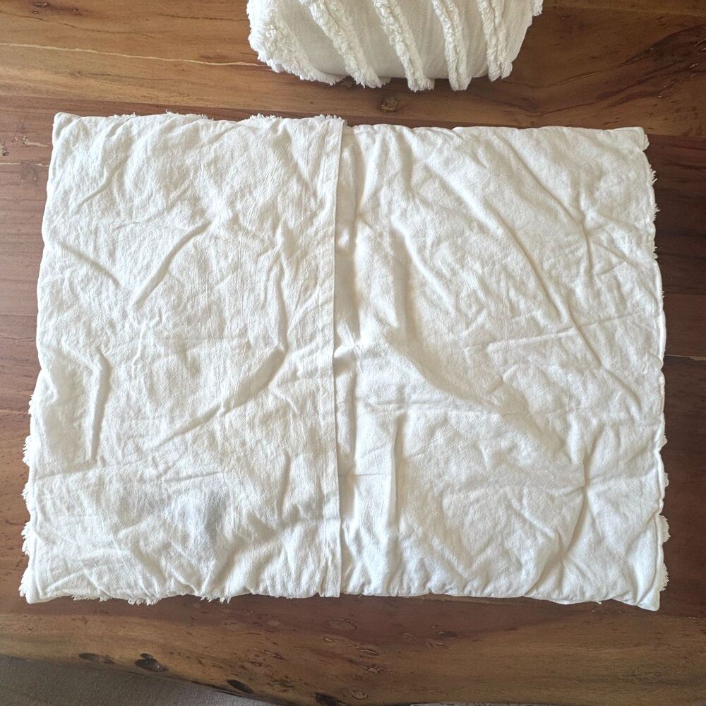 Pottery Barn Teen Dorm Modern Artisan Quilted Sham Standard Pair Ivory NWOT - Picture 5 of 9